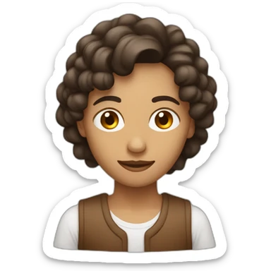 À humain with a modèle part brown haïr sticker