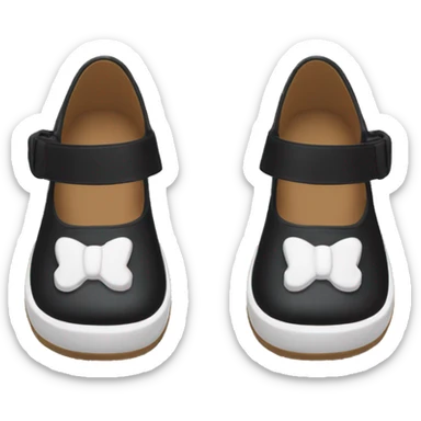 Pair of Black Mary Jane’s flat schoolgirl shoes sticker