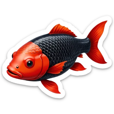 black red Koi fish sticker