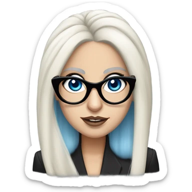 Lady Gaga with large glasses and blue eyes  sticker
