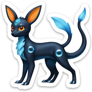 Shiny Umbreon-Amaura-Salandit-Fakémon-fusion (full body) sticker