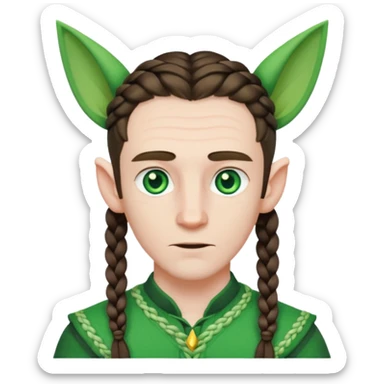 elves with braided hair man sticker