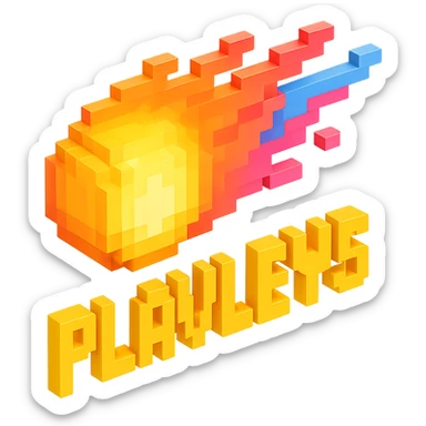 светящиеся комета с надписью "PLAVLEYS", no background sticker