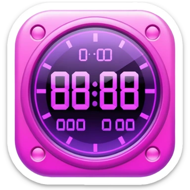 holographic purple and pink timer  sticker
