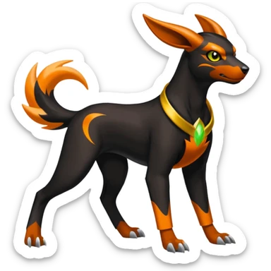 Shiny 4-legged Electrike-Virizion-Amaura-Houndoom-fusion, full body sticker