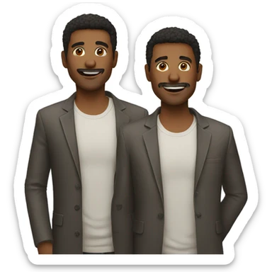 two men friends sticker