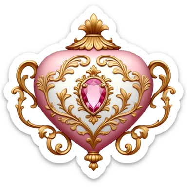 Reddish-pinkish and gold and white romantic vintage aesthetic sticker