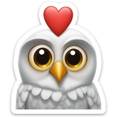 Eule mit ein Herz  sticker
