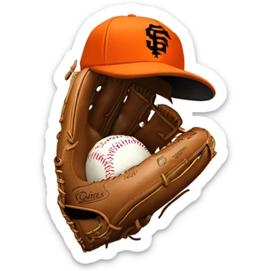 SF Giant’s baseball glove and hat & bay sticker