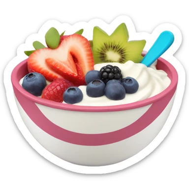 Yogurt bowl with fruit toppings  sticker