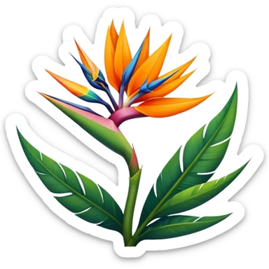 the flower the bird of paradise logo with the letter A sticker