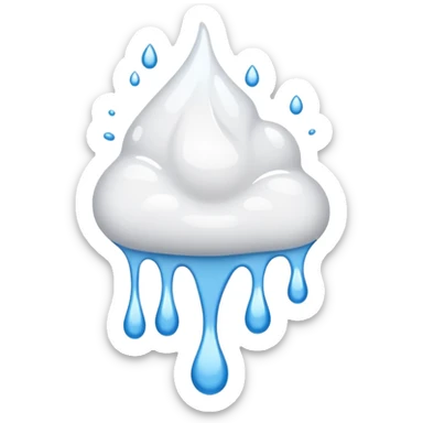 A glossy white paint splash sticker