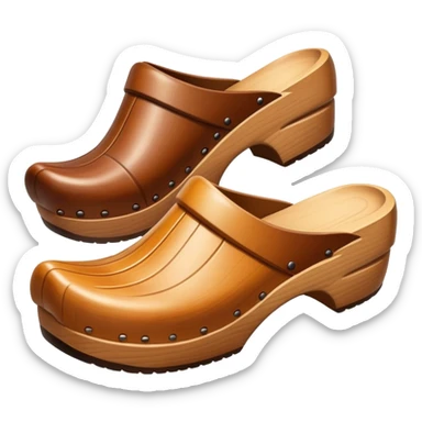 simple wooden traditional clogs sticker