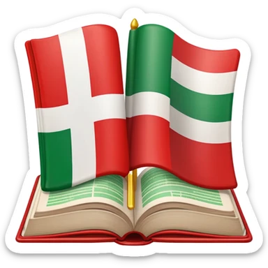 italian austrian flags in a dictionary sticker