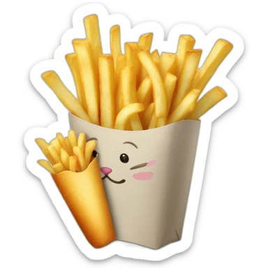 cat-eat-frenchfries sticker