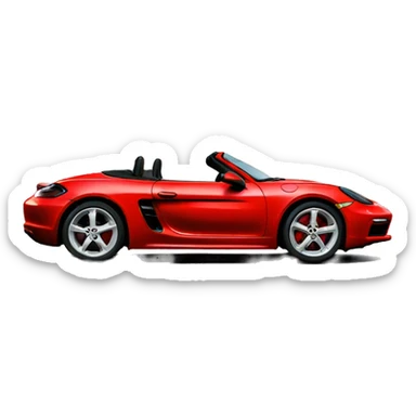 red 718 boxster sticker