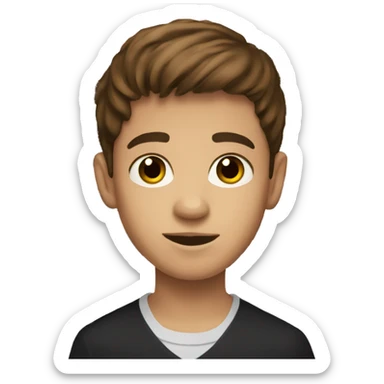 Brown hair brown eye boy playing a grand piano sticker