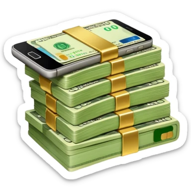 Dolares en efectivo, tarjetas, teléfono  sticker