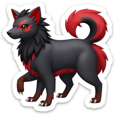 Zorua-Houndour-Fakémon-hybrid-creature (full body)  sticker