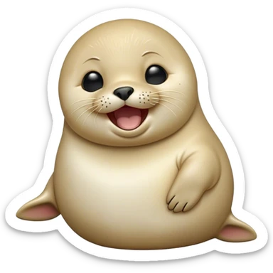 Cinematic Cute Yawning Baby Seal Portrait Emoji, Head tilted slightly with a dramatic, wide-open yawn, showcasing a chubby, tender body with half-closed, drowsy eyes and a relaxed, slightly open mouth, Simplified yet irresistibly adorable features, highly detailed, glowing with a soft, cozy arctic glow, high shine, relaxed yet expressive, stylized with a dash of playful polar charm, soft glowing outline, capturing the essence of a drowsy yet affectionate baby seal that appears ready to stretch and yawn its way out of the screen! sticker