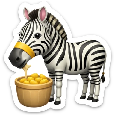 zebra eating bager sticker
