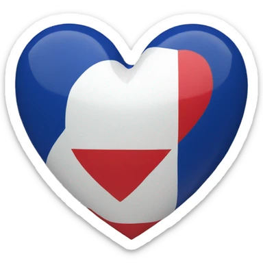 French flag heart sticker