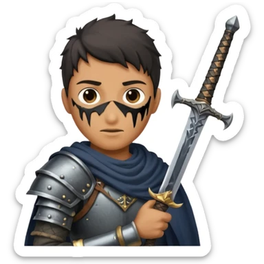 Man holding big DARK souls sword sticker