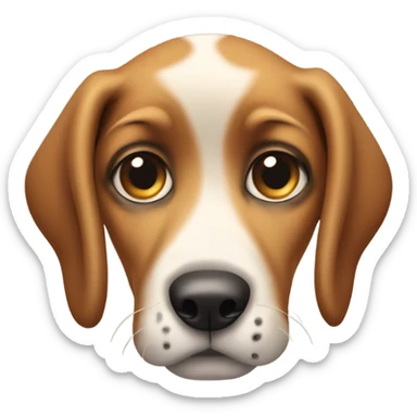 Hound dog puppy with big sad eyes sticker