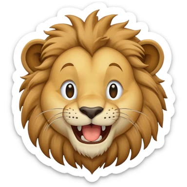 León desnutrido y flaco riéndose  sticker