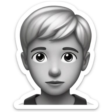 monochrome portrait of a boy sticker