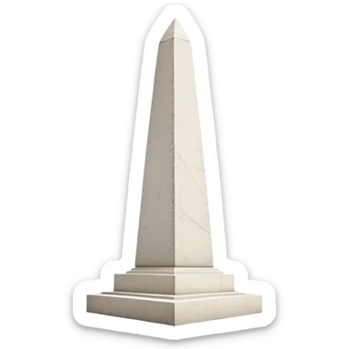 The Obelisk of Buenos Aires, a tall white stone monument with a pointed top, standing alone, iconic landmark of Argentina sticker