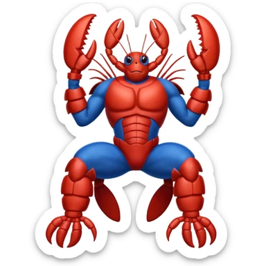 a lobster dressed as a superhero 🦞 sticker