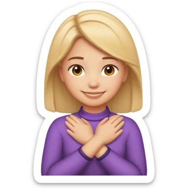 make a girl emoji crossing hands around neck sticker