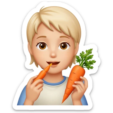 Cute eater carrots sticker