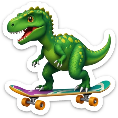 Dinosaur on a skateboard sticker
