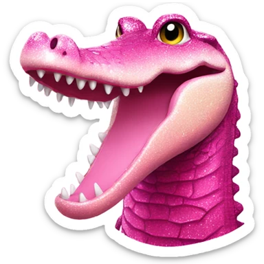Pink ombre crocodile with glitter sticker