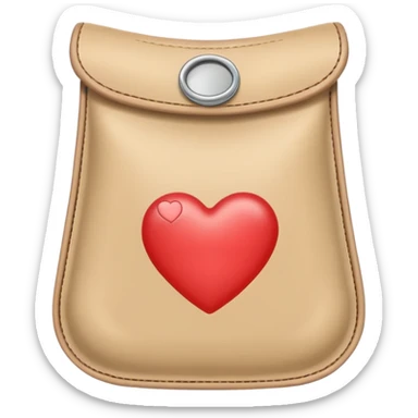 an ostomy bag in beige with a little heart sticker
