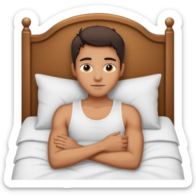 Masculine woman spooning in bed sticker