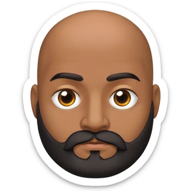 Pakistani man with big bald spot and beard sticker