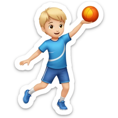 child throwing a ball, cheerful and energetic, motion lines to show action sticker