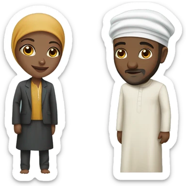 African Muslimah and Desi Muslim man sticker