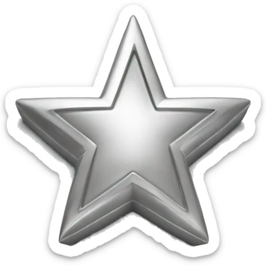 A star colored in silver representing 2nd prize winner sticker