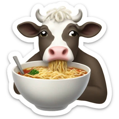 Moo deng eating ramen sticker