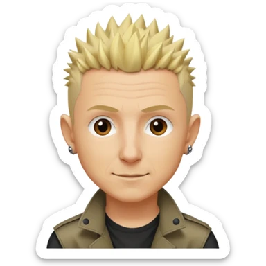 Chester Bennington blonde spike hair sticker