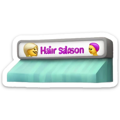 a store that says hair salon on its sign sticker