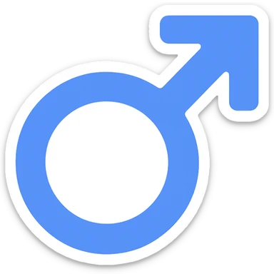 male gender symbol, flat blue, minimal emoji style, suitable for Discord role icon, color icon style sticker