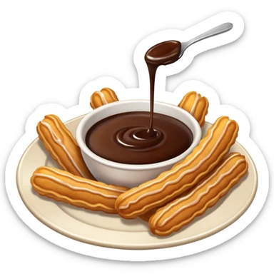 churros and chocolate sauce sticker