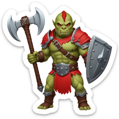 Orc guerrier rouge sticker