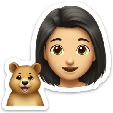 a-happy-quokka-with-happy-black-hair-girl sticker