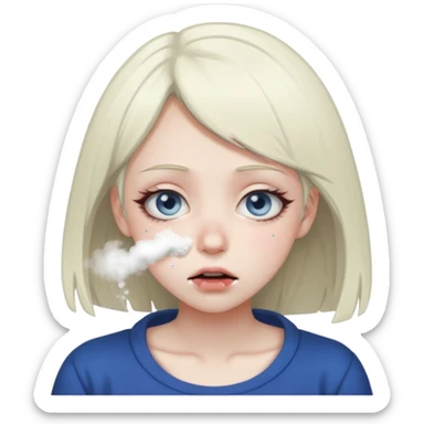 anime girl doing cocaine sticker